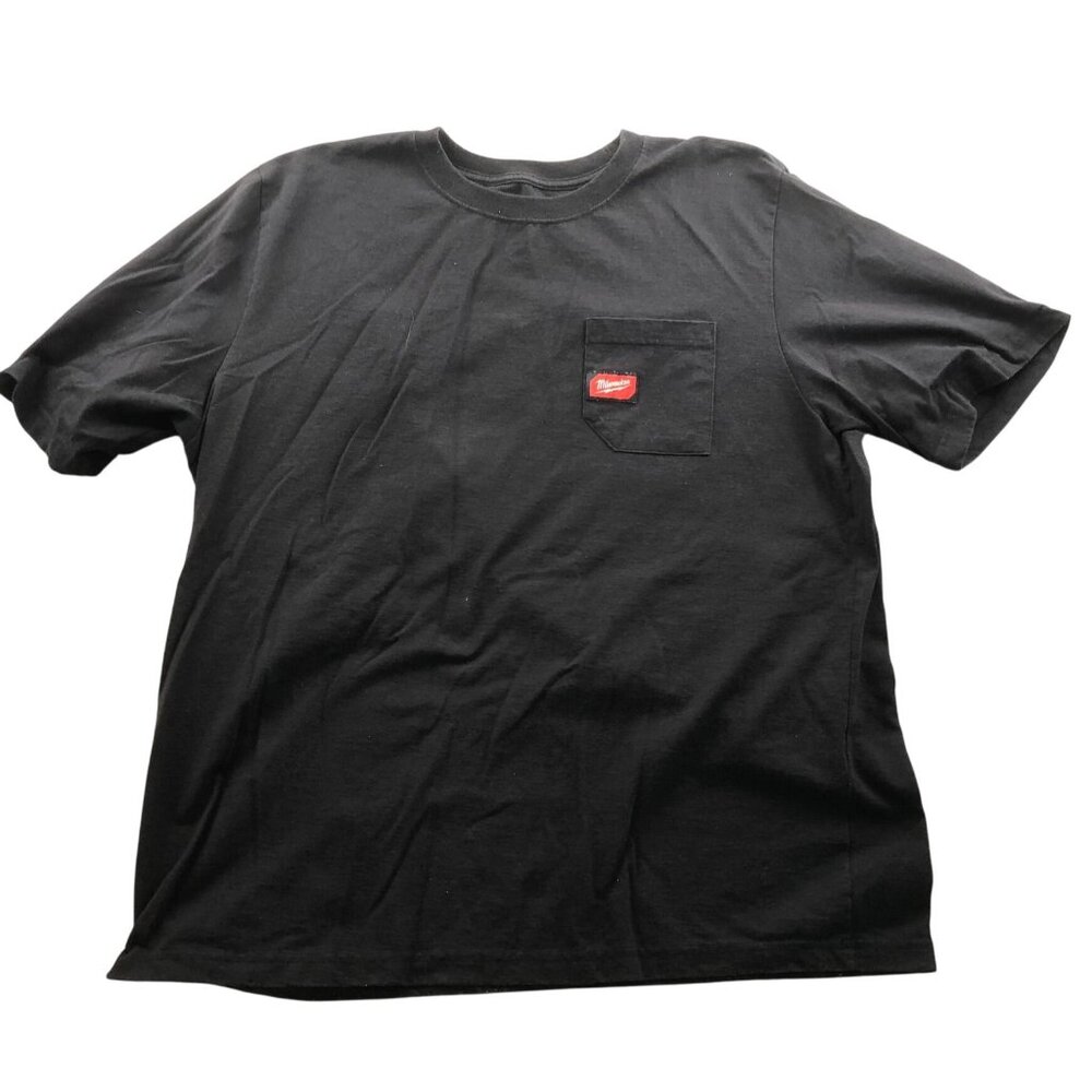 Milwaukee Mens T-Shirt Size 2X Black Short Sleeve Casual Pocket Tee Pullover